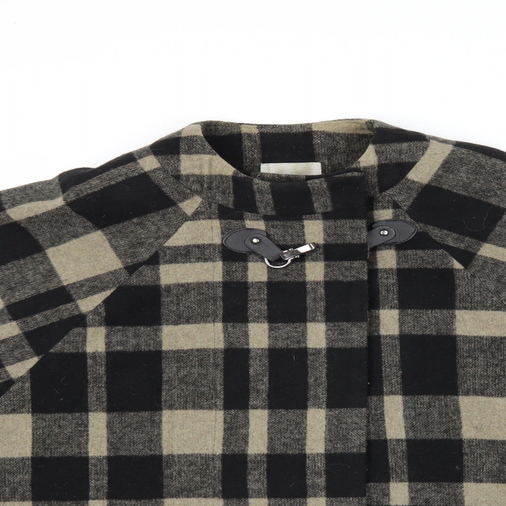 TU Womens Black Check  Jacket Coat Size 12