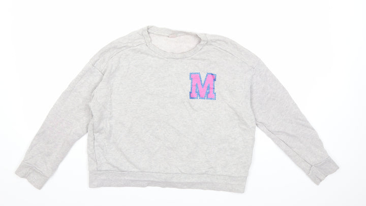 Uniqlo Girls Grey Pullover Sweatshirt Size 13 Years - minnie mouse