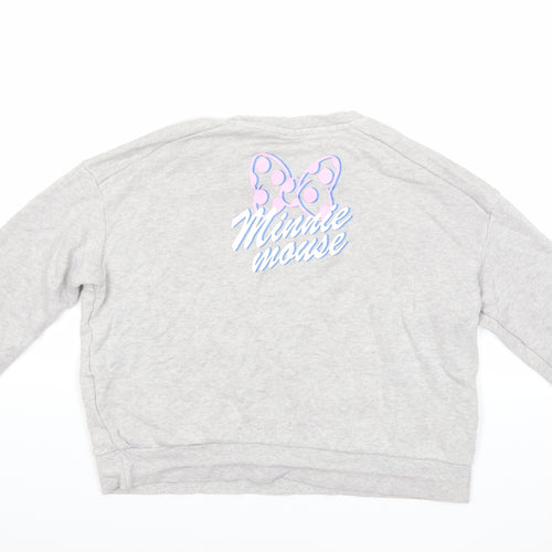Uniqlo Girls Grey   Pullover Sweatshirt Size 13 Years  - minnie mouse