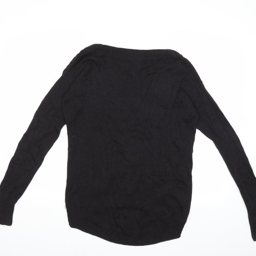 APH ORISM Womens Black  Knit Pullover Jumper Size M