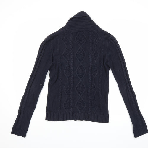 Mango Womens Blue  Knit Cardigan Jumper Size L