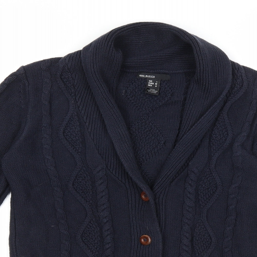 Mango Womens Blue  Knit Cardigan Jumper Size L