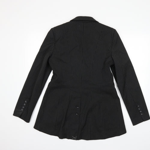 NEXT Womens Black Striped  Jacket Suit Jacket Size 14