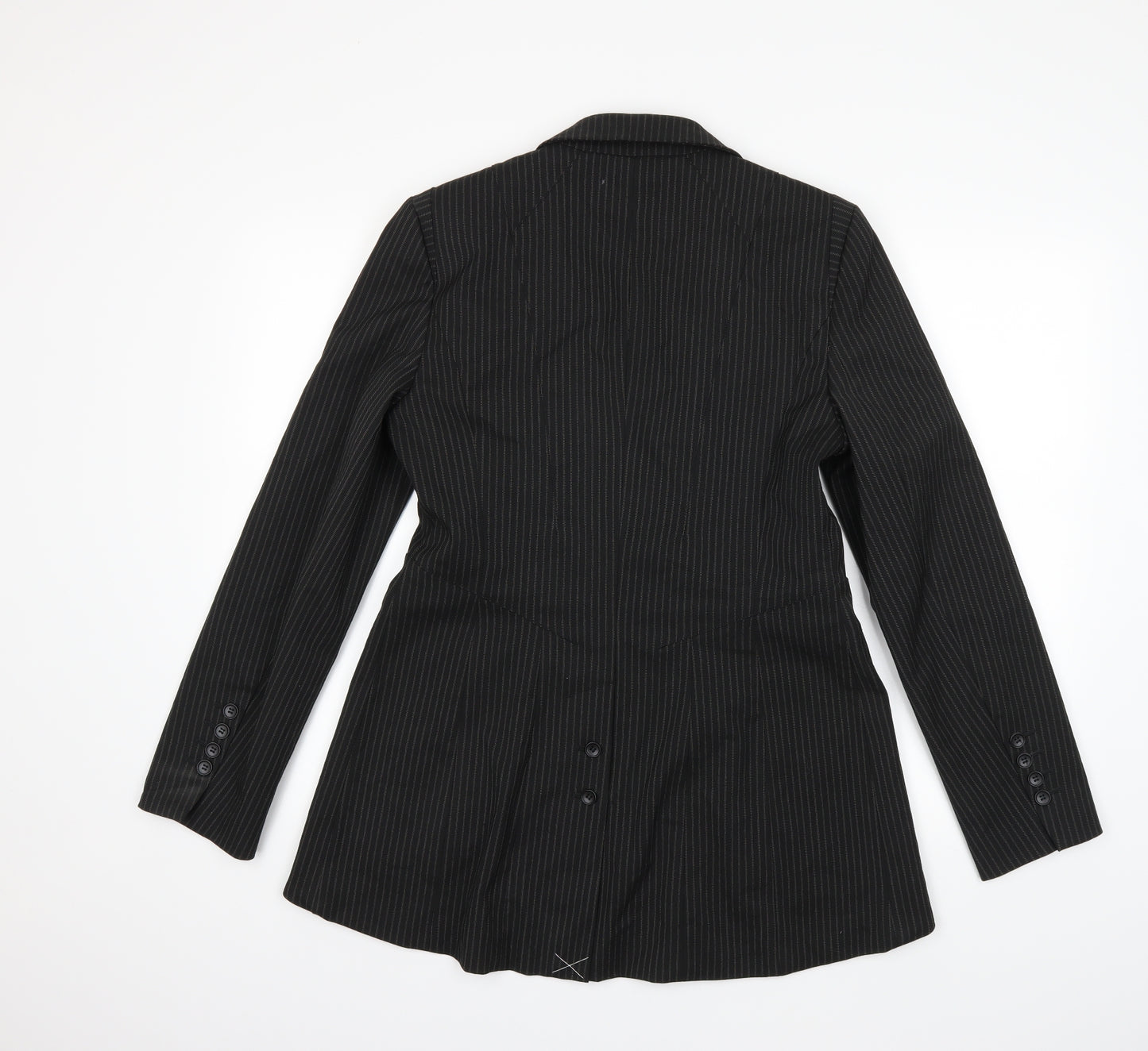 NEXT Womens Black Striped  Jacket Suit Jacket Size 14