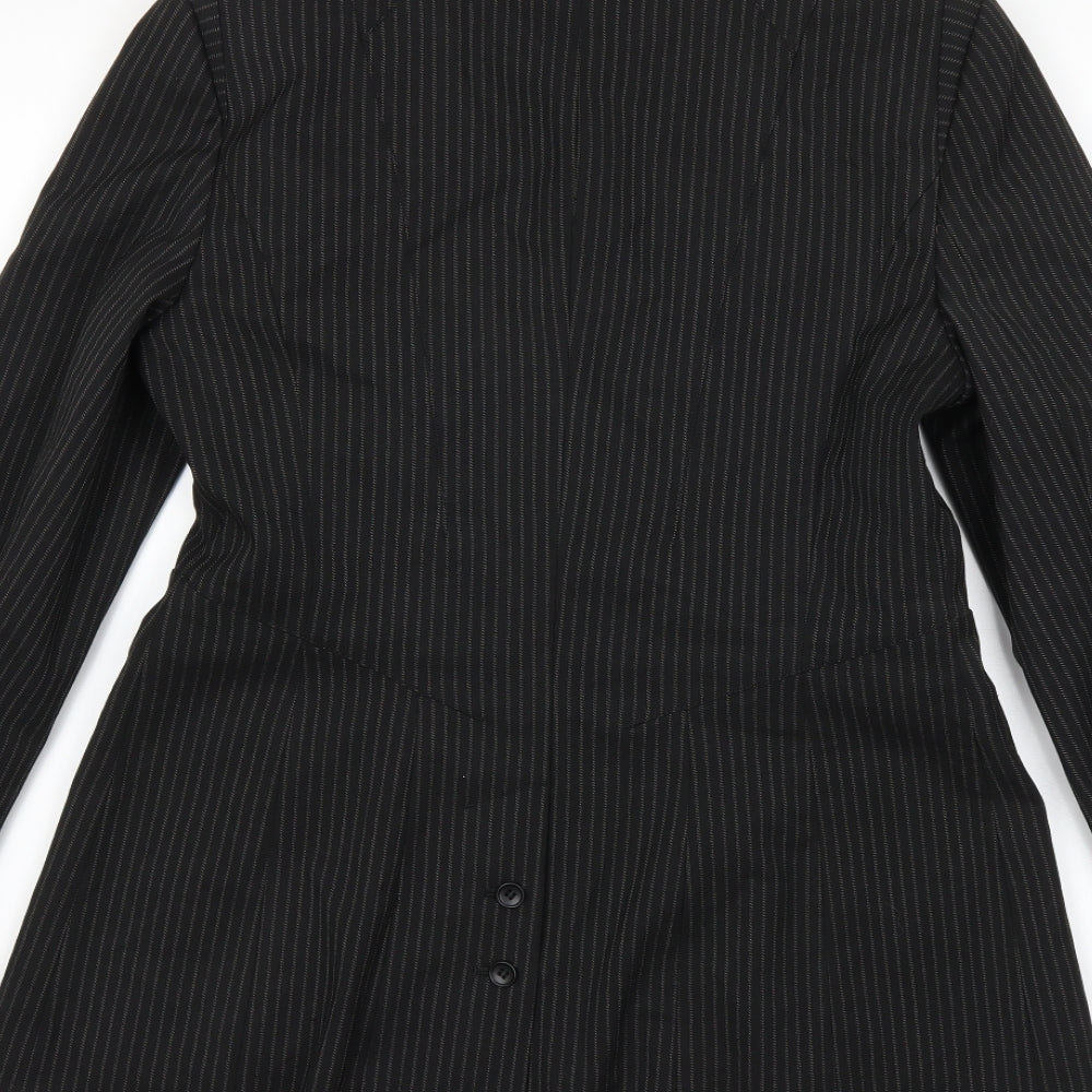 NEXT Womens Black Striped  Jacket Suit Jacket Size 14