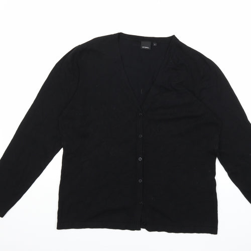 story Womens Black  Knit Cardigan Jumper Size L
