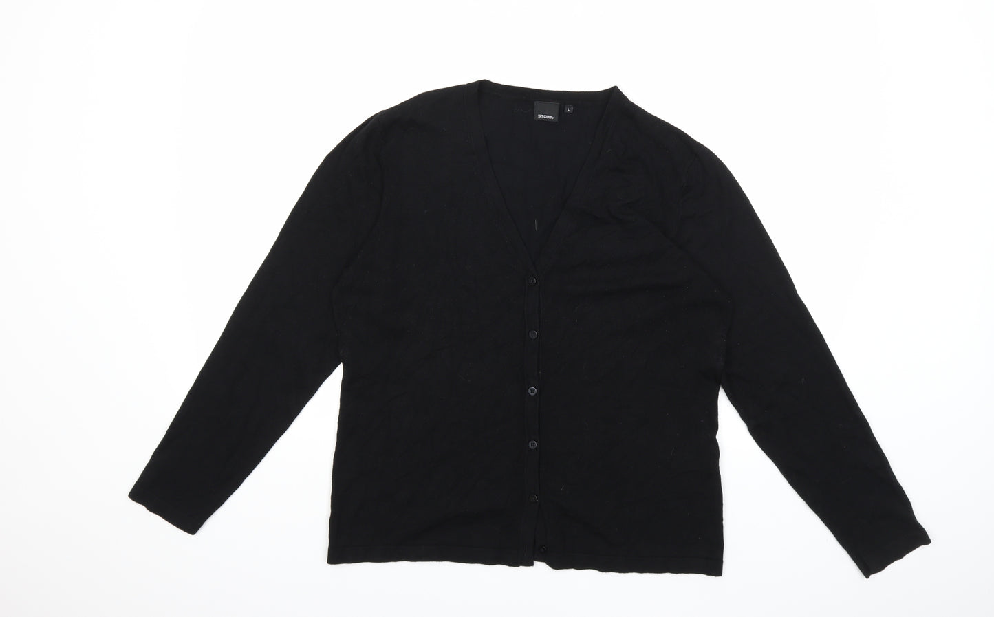 story Womens Black  Knit Cardigan Jumper Size L