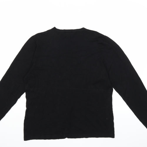 story Womens Black  Knit Cardigan Jumper Size L