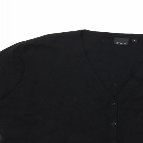 story Womens Black  Knit Cardigan Jumper Size L