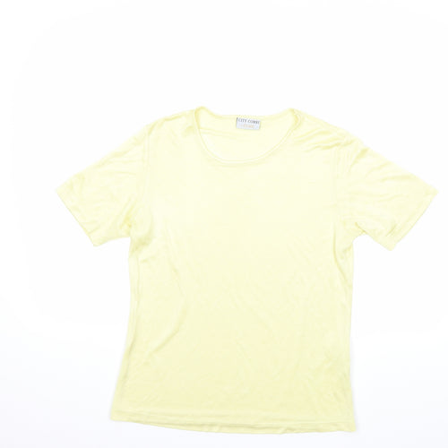 delmond Womens Yellow   Basic T-Shirt Size 10