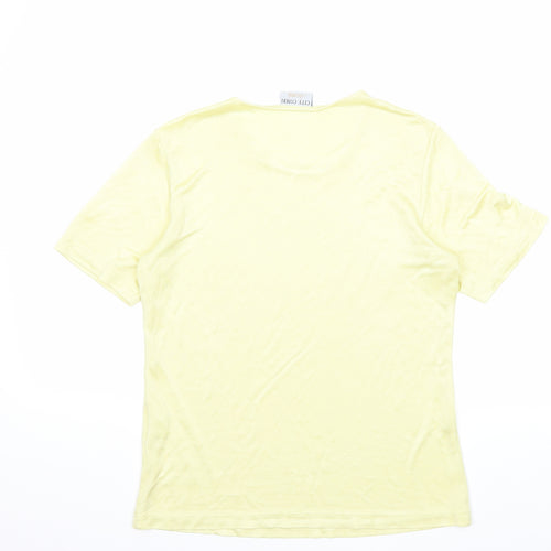 delmond Womens Yellow   Basic T-Shirt Size 10