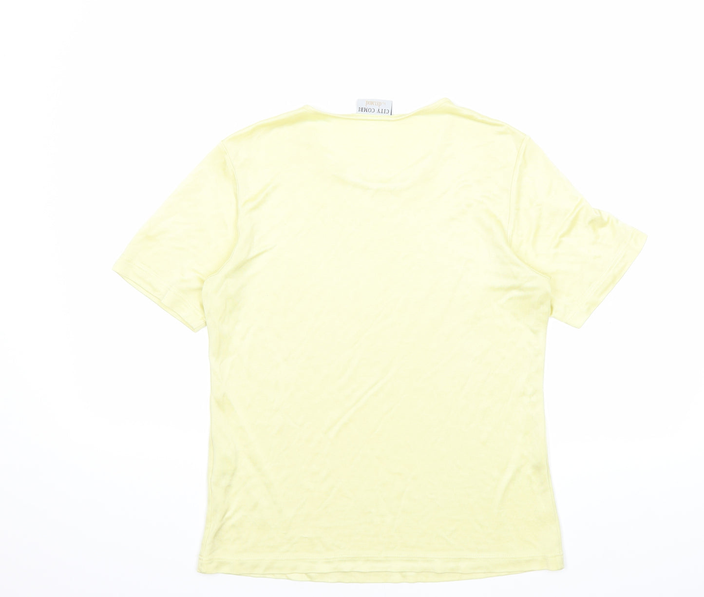 delmond Womens Yellow   Basic T-Shirt Size 10