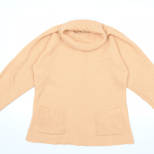 Compliments Womens Orange  Knit Pullover Jumper Size 12