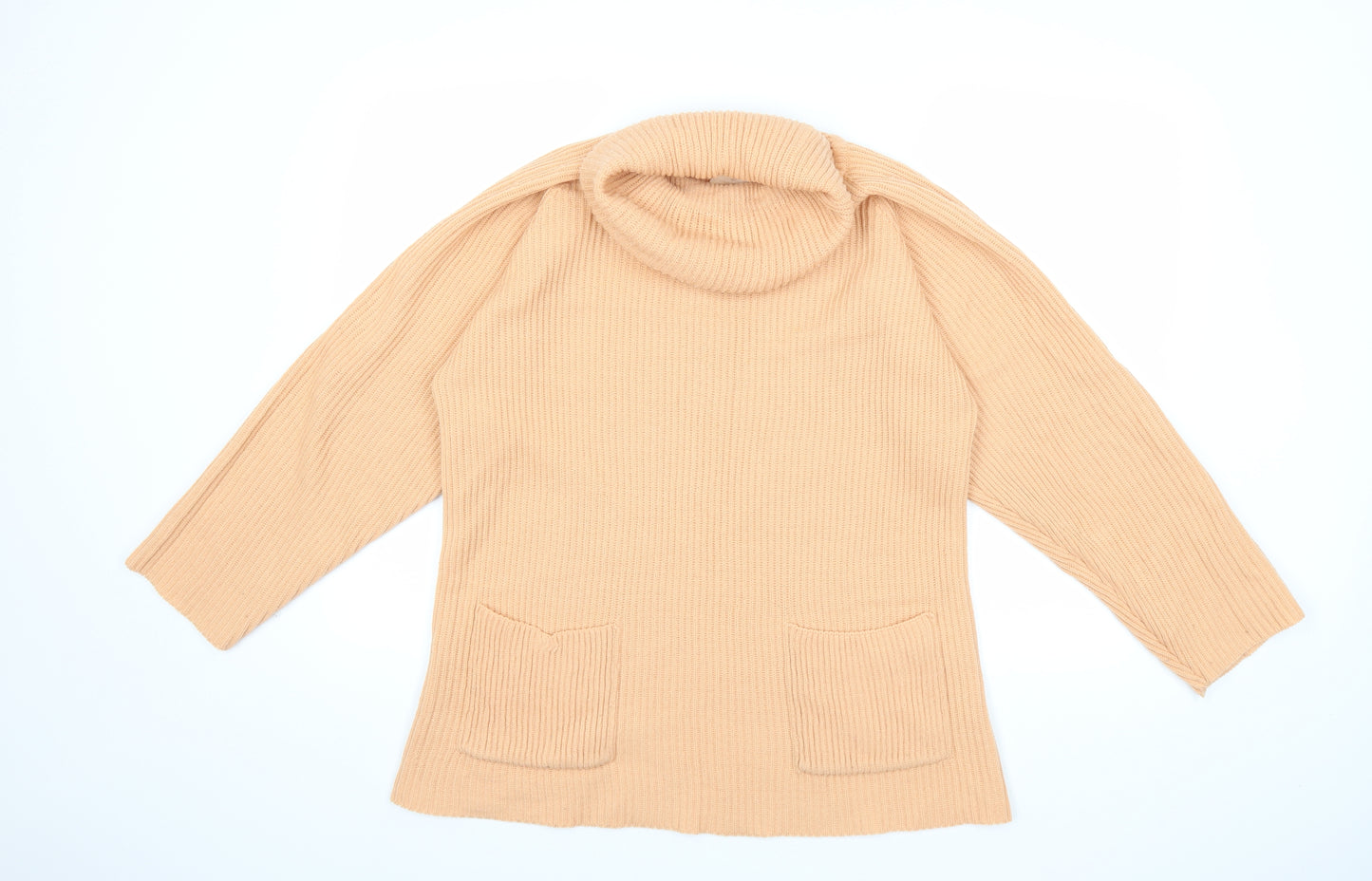 Compliments Womens Orange  Knit Pullover Jumper Size 12