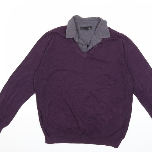 NEXT Mens Purple  Knit Pullover Jumper Size L