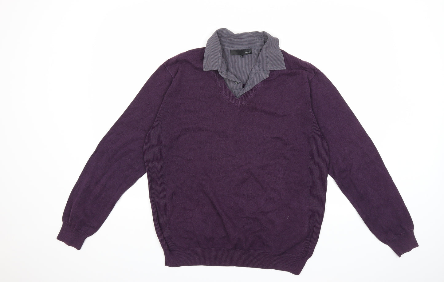 NEXT Mens Purple  Knit Pullover Jumper Size L