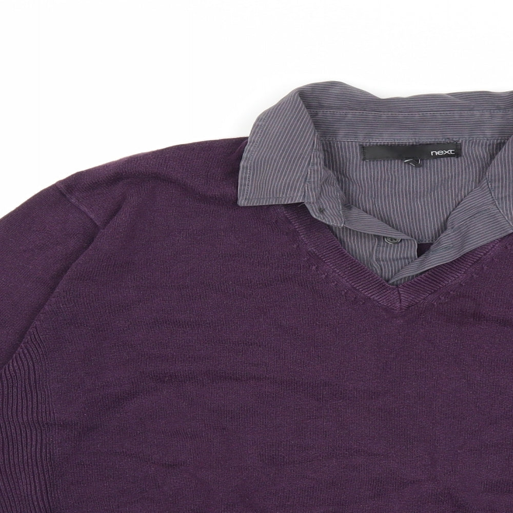 NEXT Mens Purple  Knit Pullover Jumper Size L