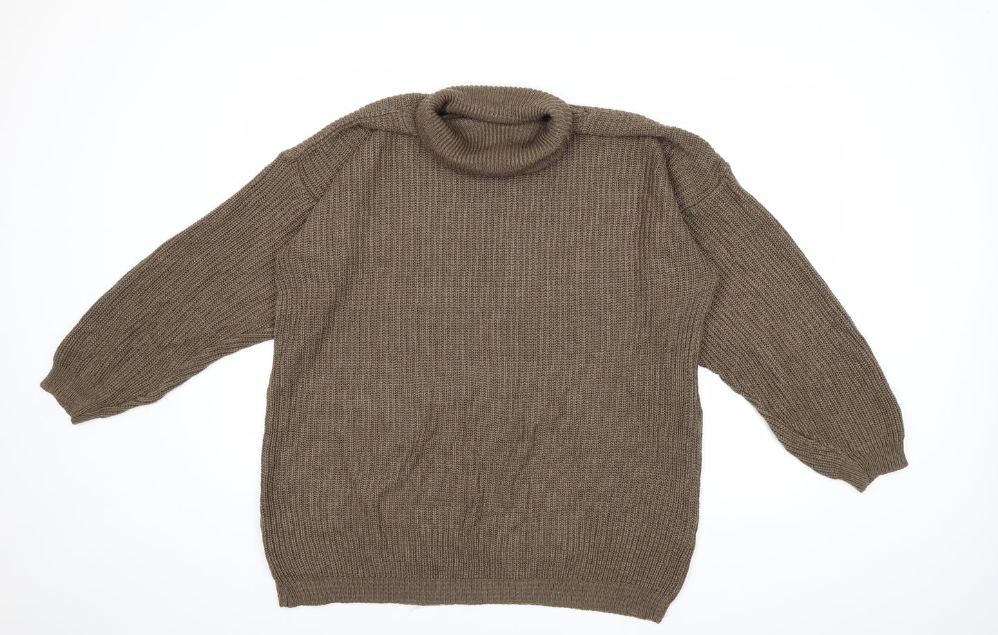 Boohoo Womens Brown  Knit Pullover Jumper Size 18