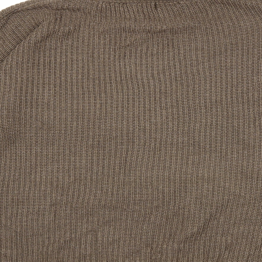 Boohoo Womens Brown  Knit Pullover Jumper Size 18