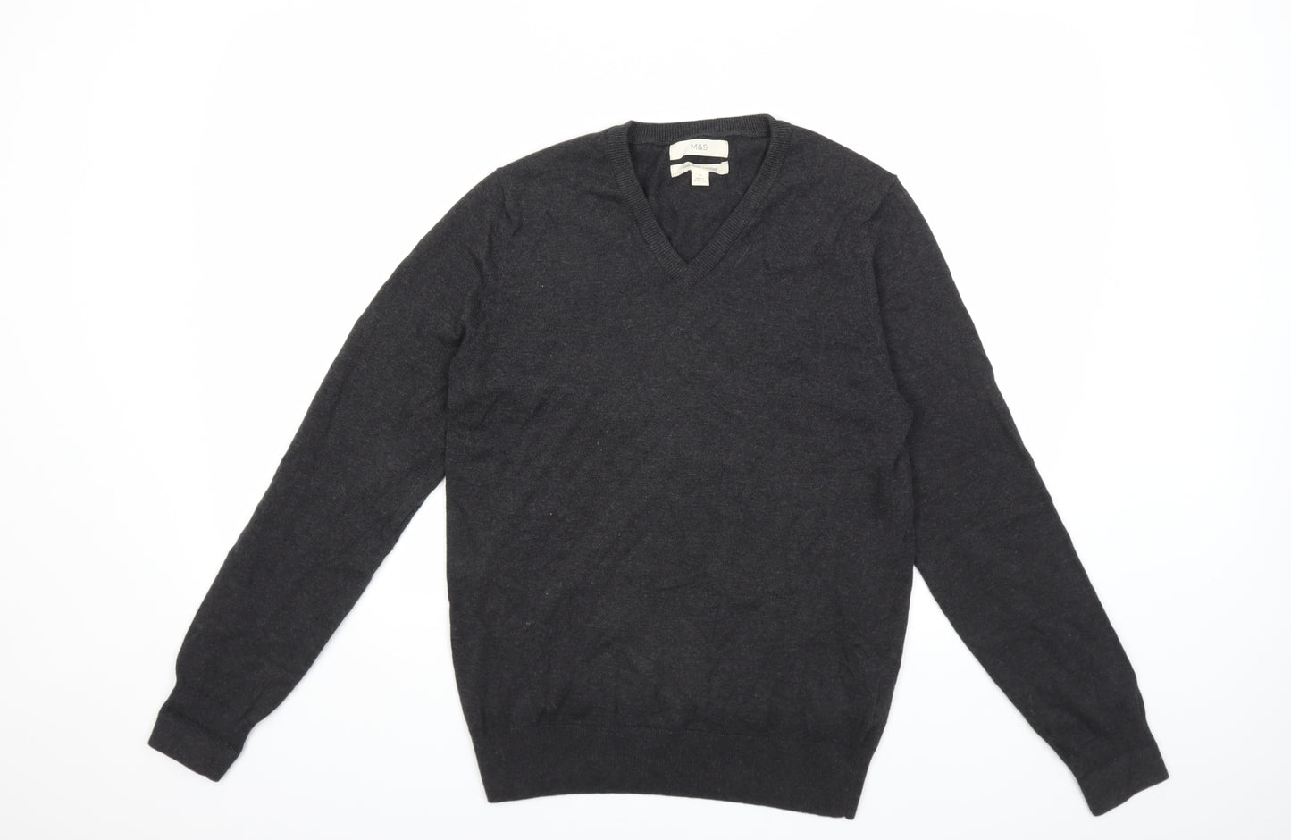 Marks and Spencer Mens Grey  Knit Pullover Jumper Size S