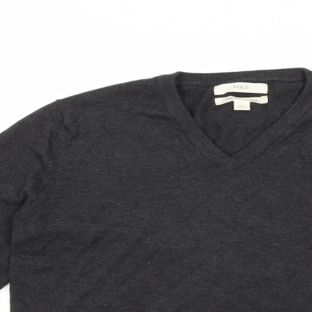Marks and Spencer Mens Grey  Knit Pullover Jumper Size S