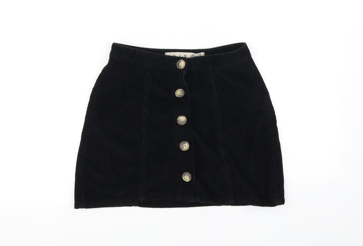 deniem & co Womens Black A-Line Skirt Size 6