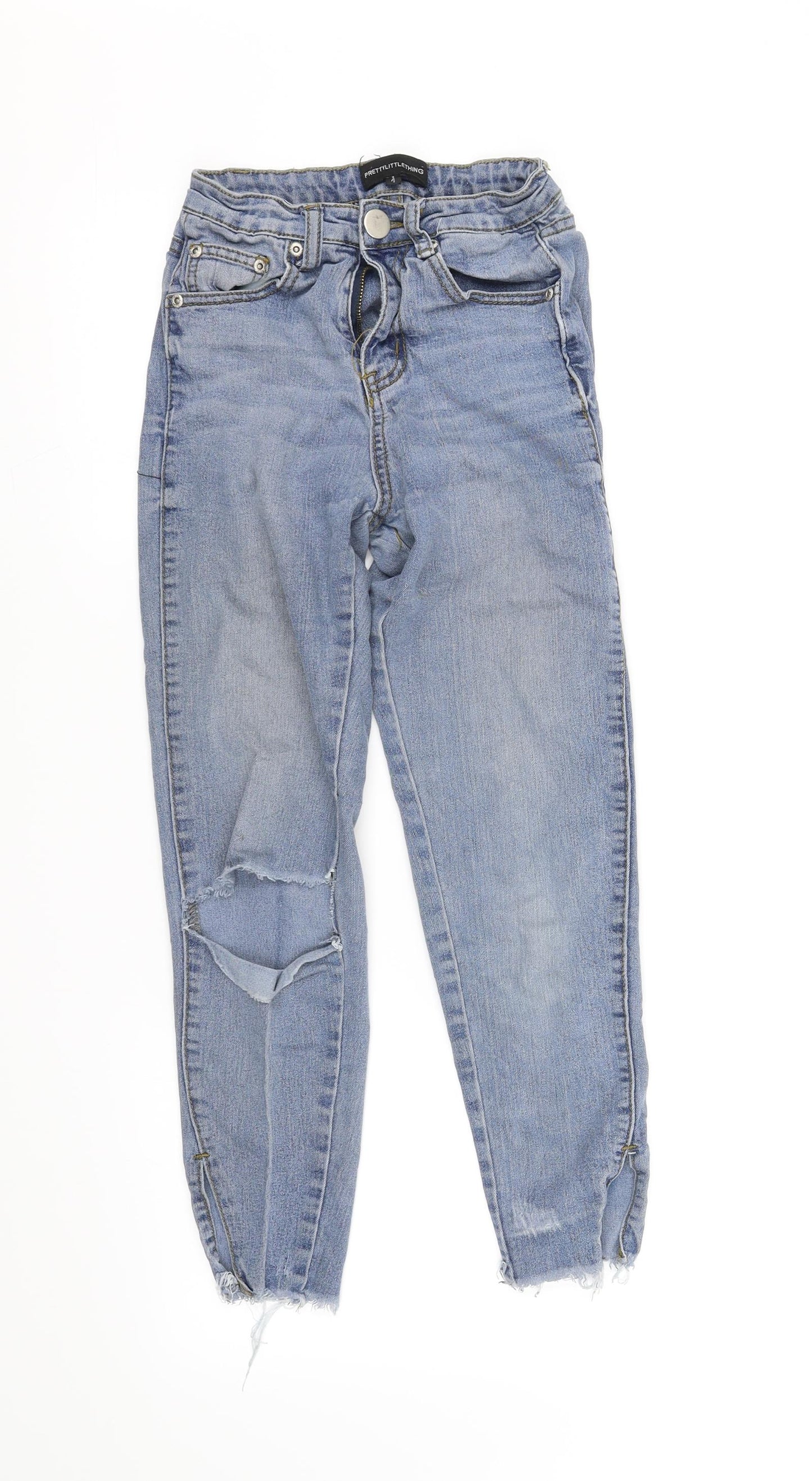 pretty little thing Girls Black Ikat  Skinny Jeans Size 4 Years