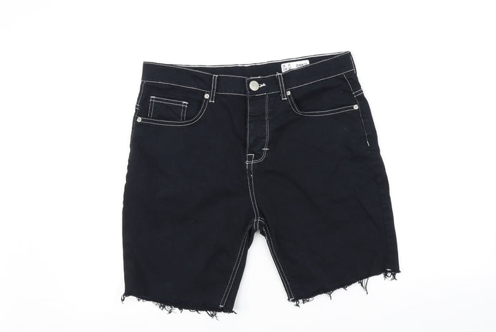 deniem & co Womens Black Cut-Off Shorts Size 32 in