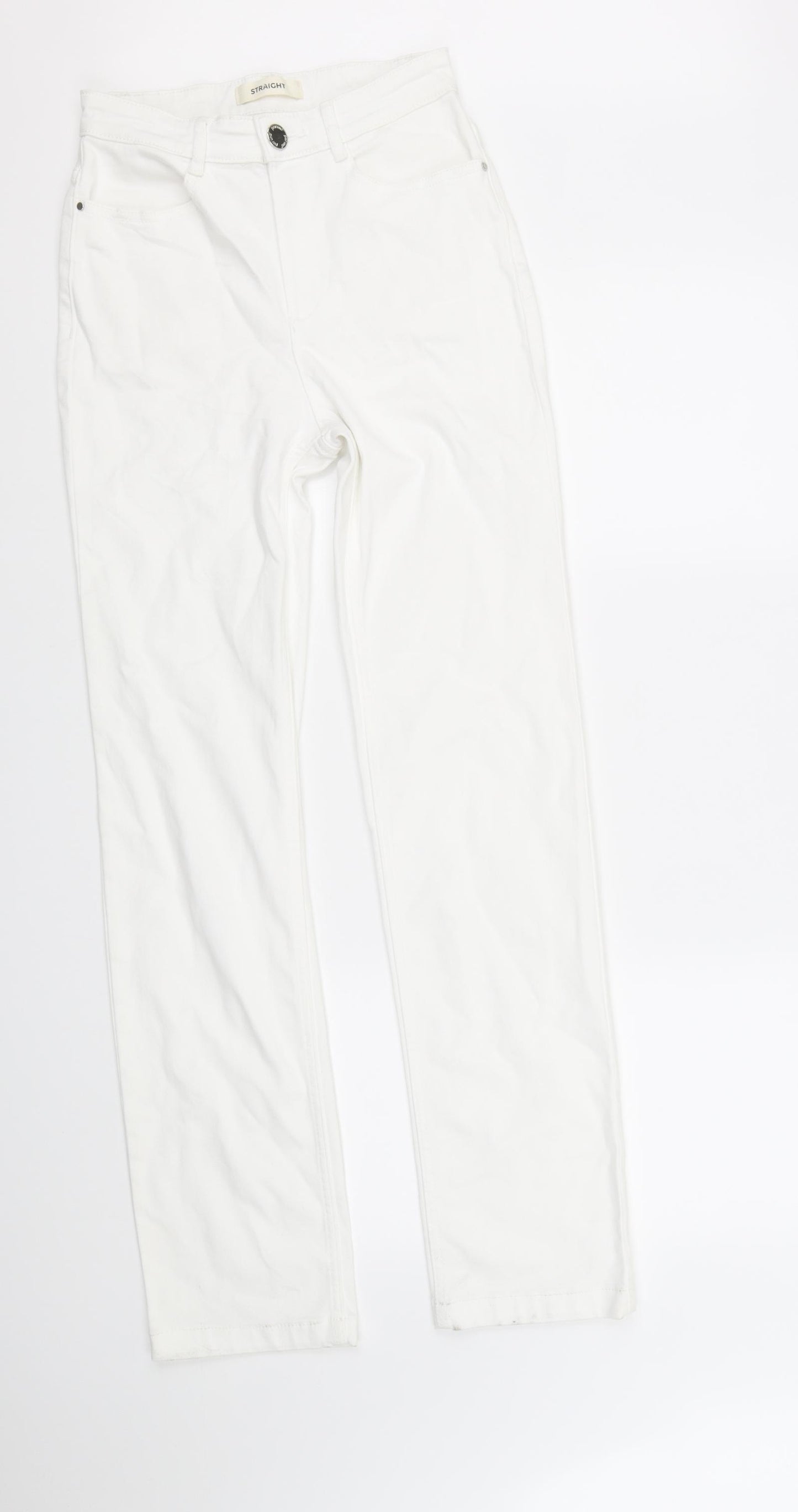 M&S Collection Womens White   Straight Jeans Size 8 L33 in