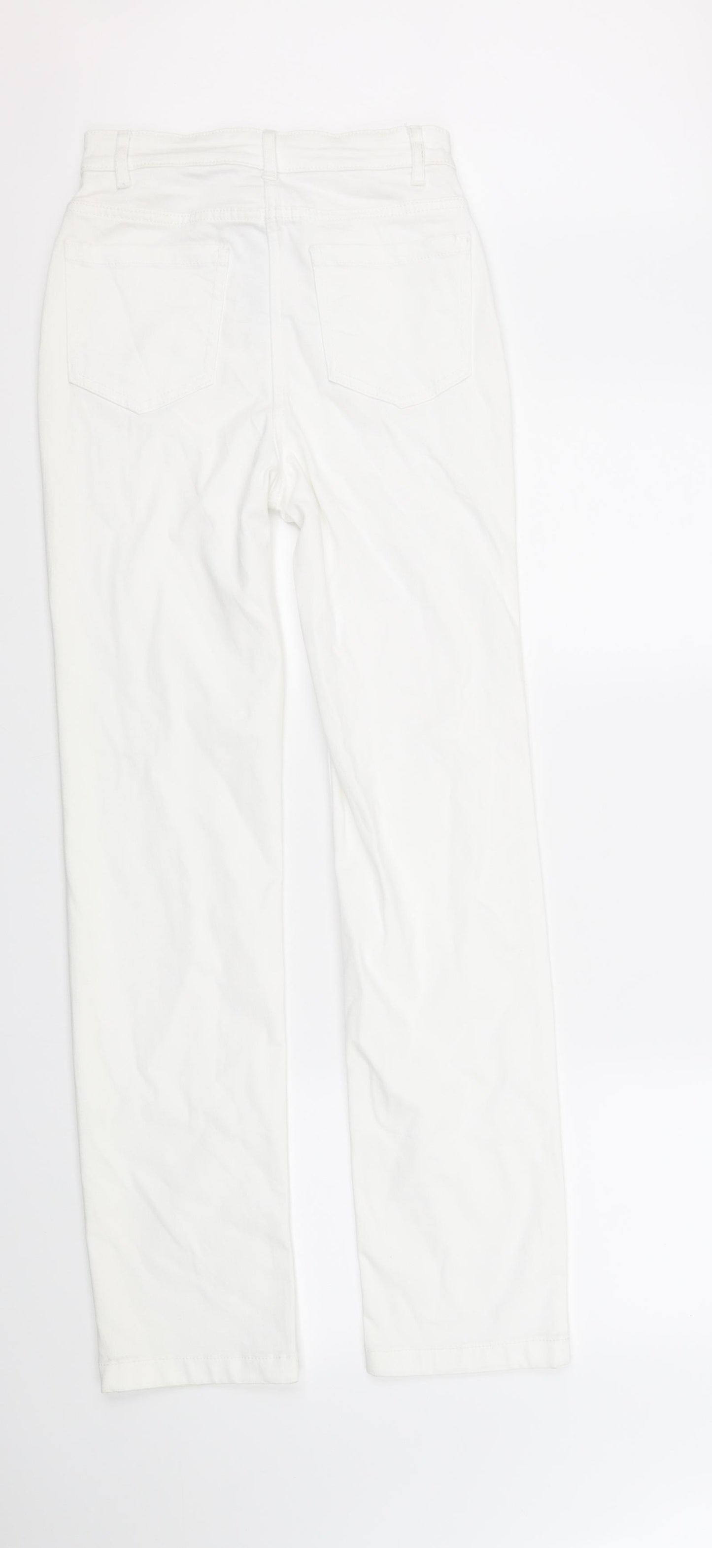 M&S Collection Womens White   Straight Jeans Size 8 L33 in
