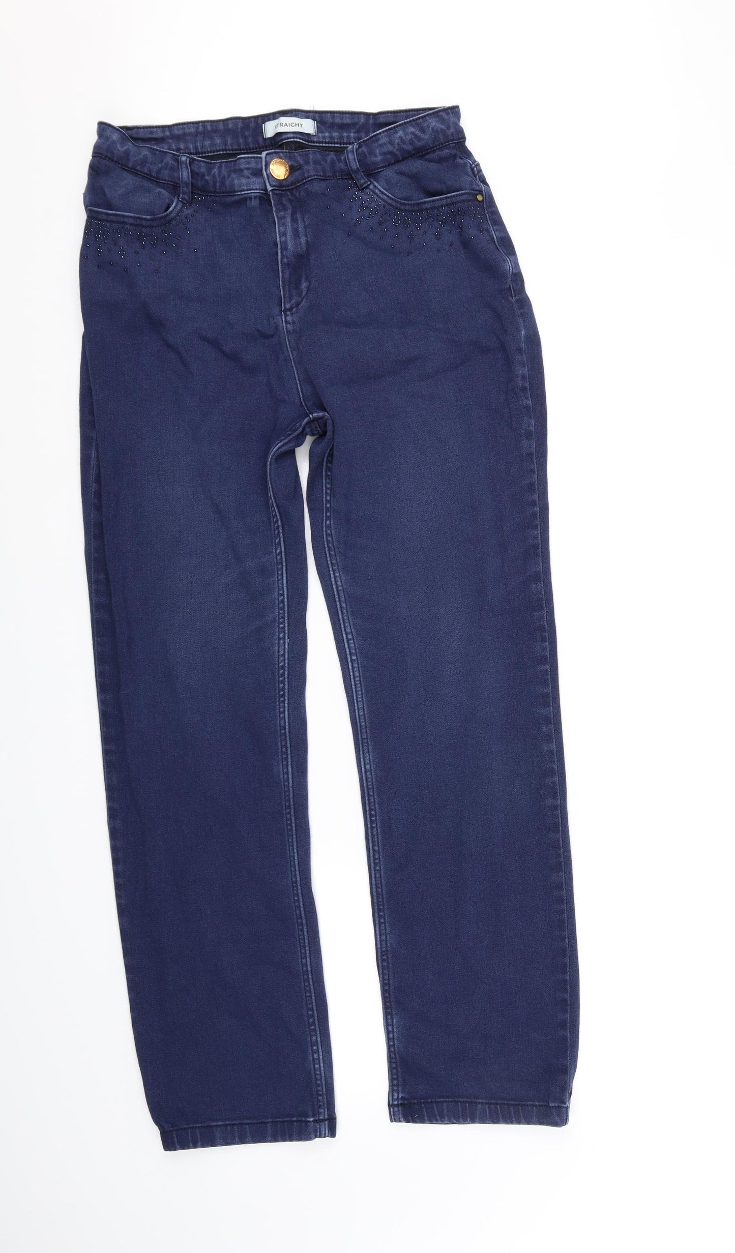 NEXT Womens Blue   Straight Jeans Size 14 L33 in