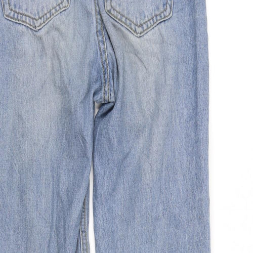 PRETTYLITTLETHING Womens Blue   Straight Jeans Size 4 L26 in