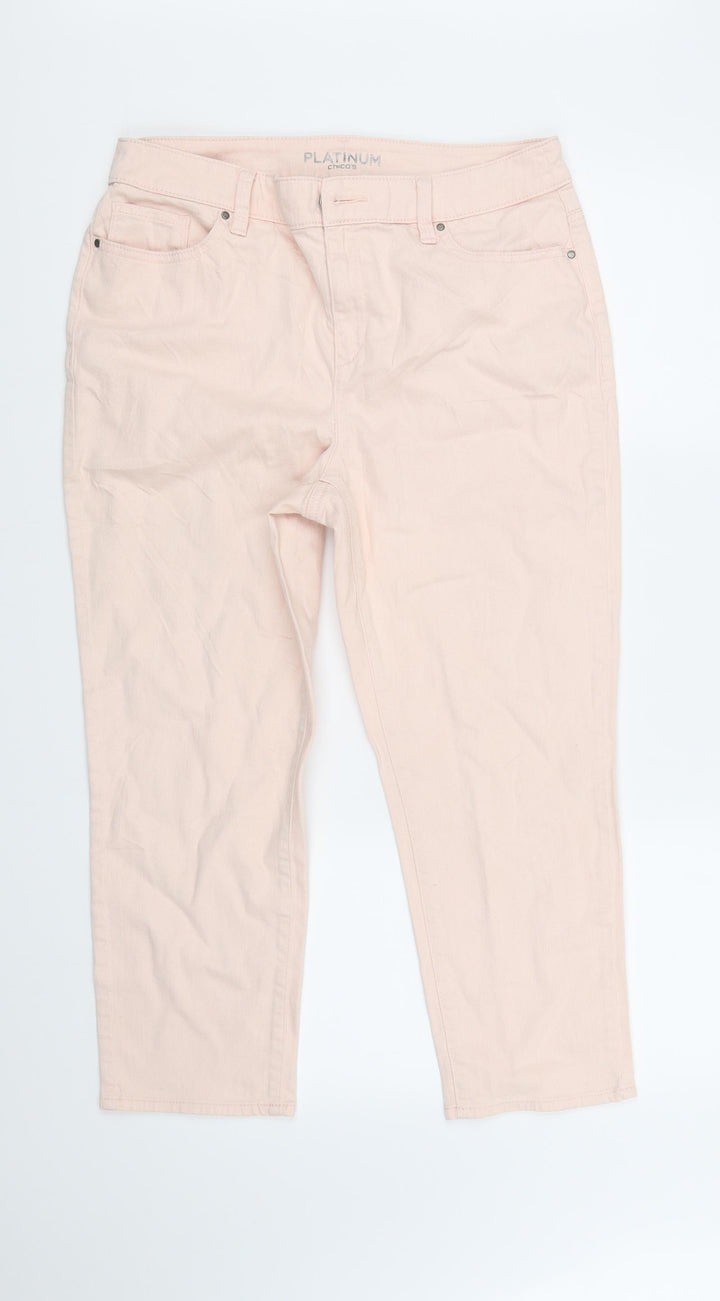 Chicos Womens Pink Straight Jeans Size 10 L27 in