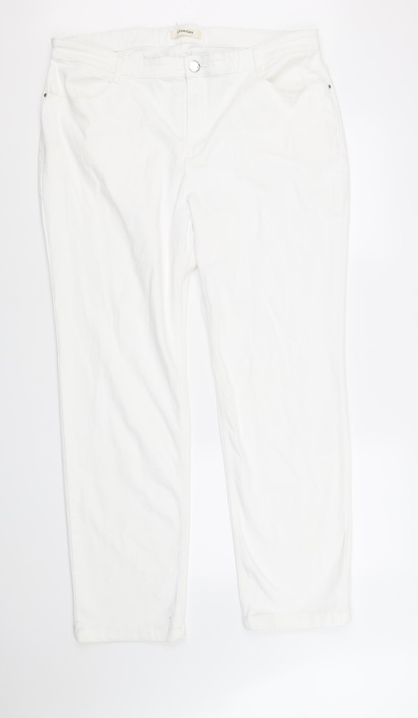 M&S Collection Womens White   Straight Jeans Size 20 L32 in