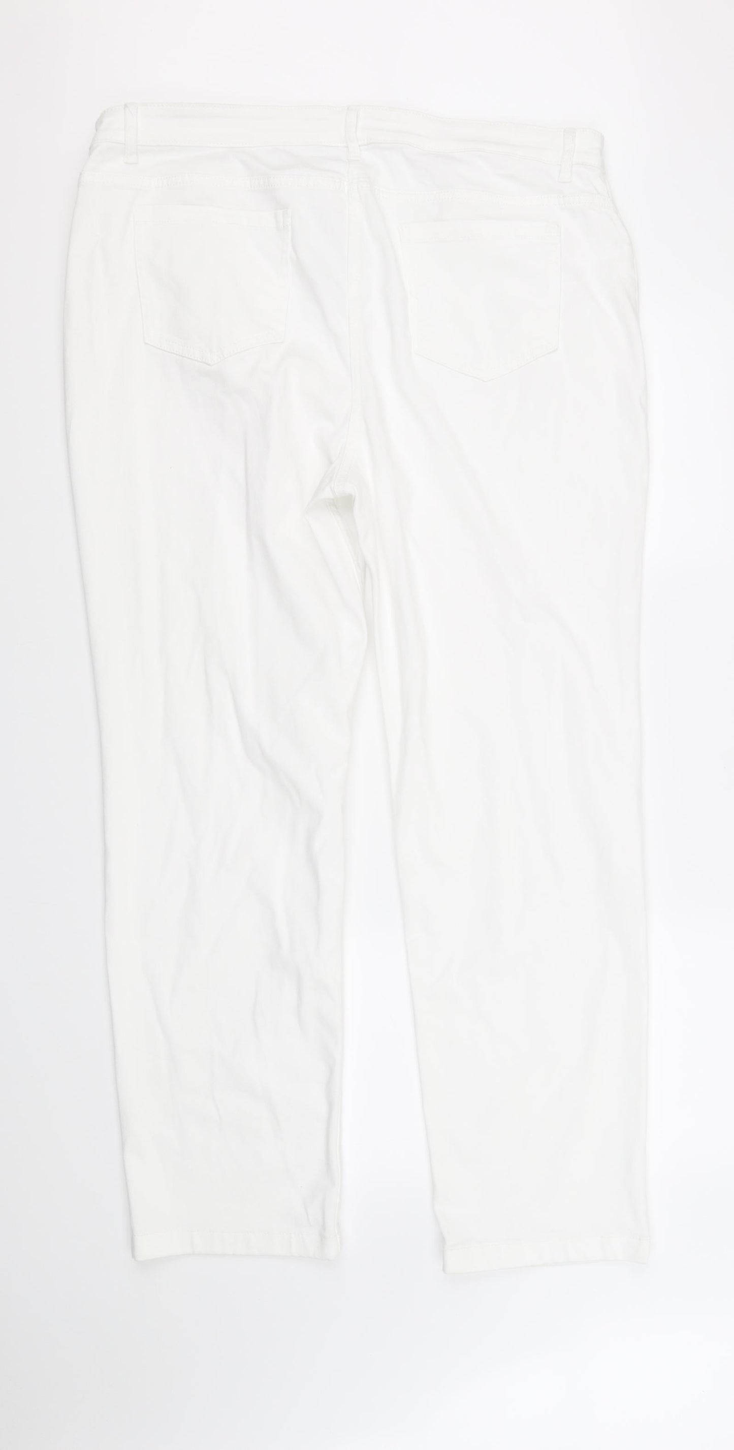 M&S Collection Womens White   Straight Jeans Size 20 L32 in