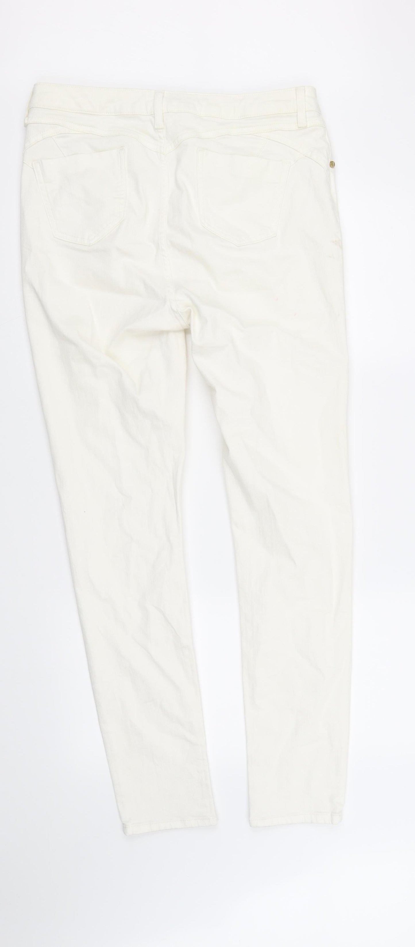 M&S Collection Womens White   Straight Jeans Size 16 L33 in