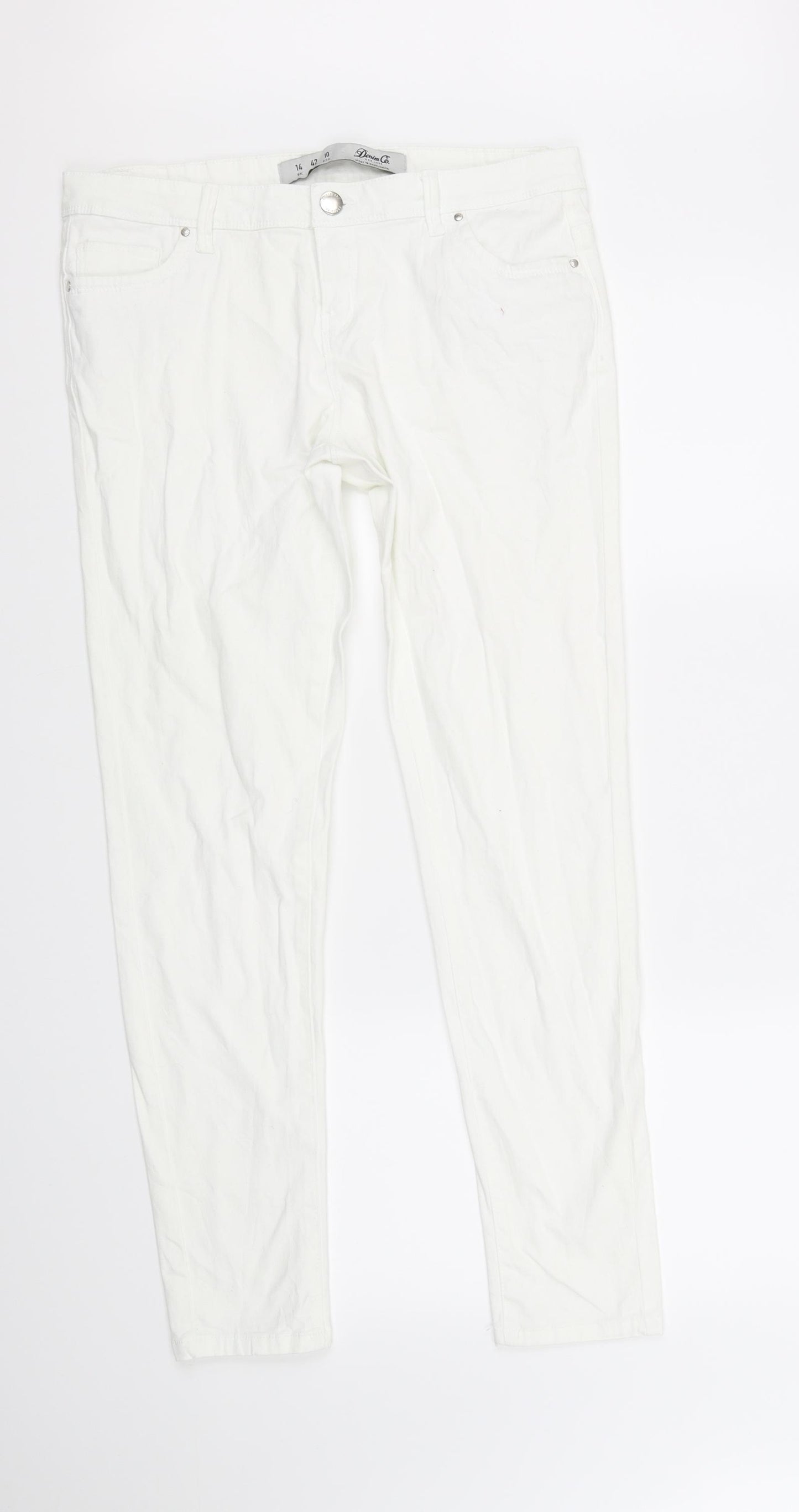 deniem & co Womens White   Straight Jeans Size 14 L28 in