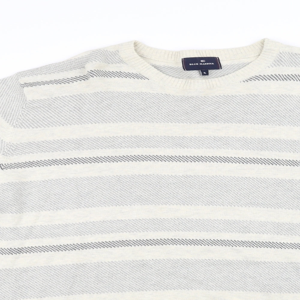Blue Harbour Womens Beige Striped  Pullover Jumper Size XL