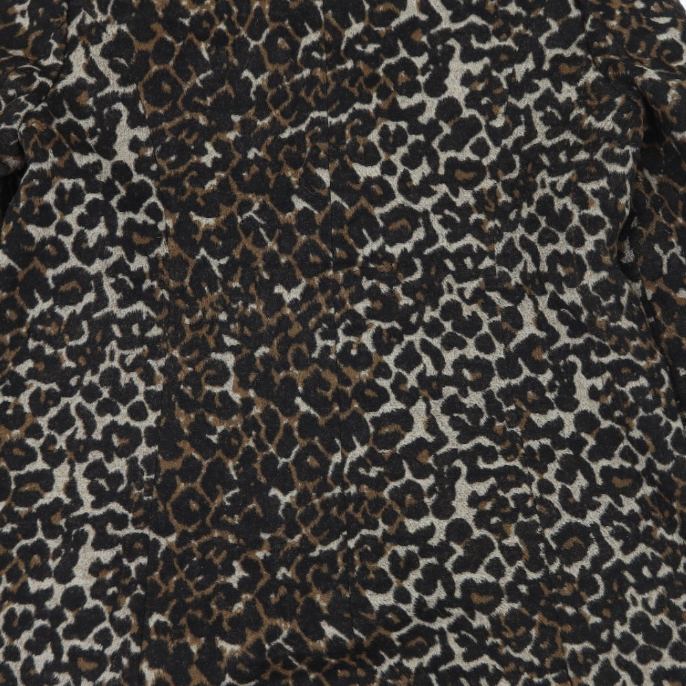 F&F Womens Brown Animal Print  Overcoat Coat Size 18