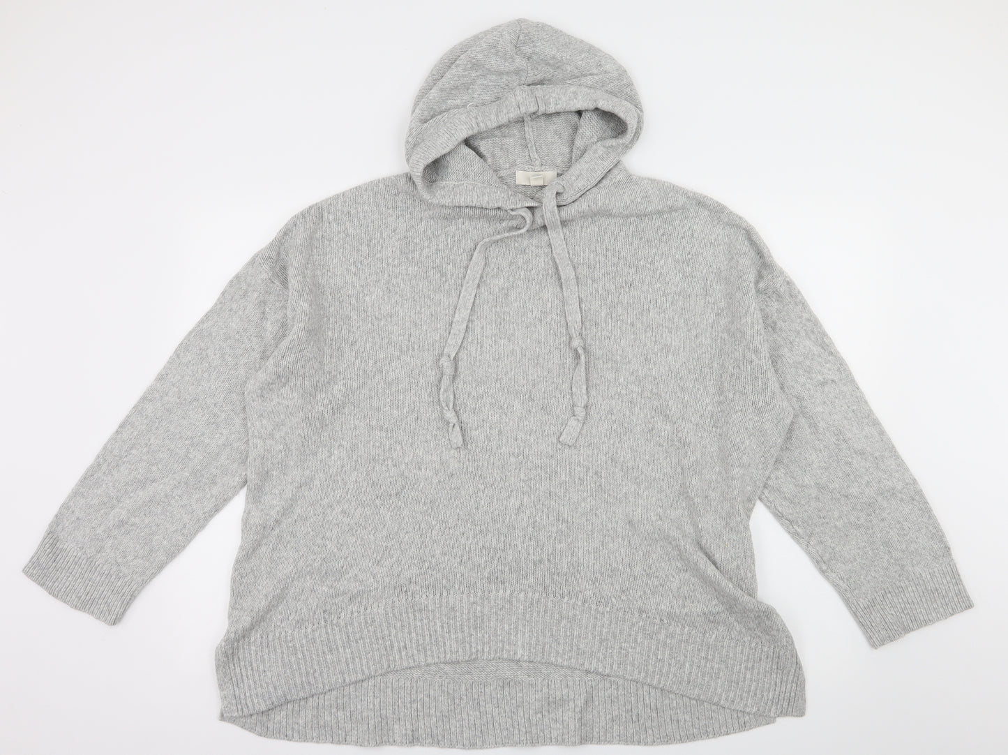 H&M Womens Grey  Knit Pullover Hoodie Size M