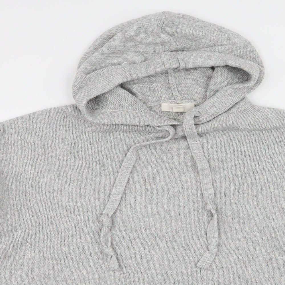 H&M Womens Grey  Knit Pullover Hoodie Size M