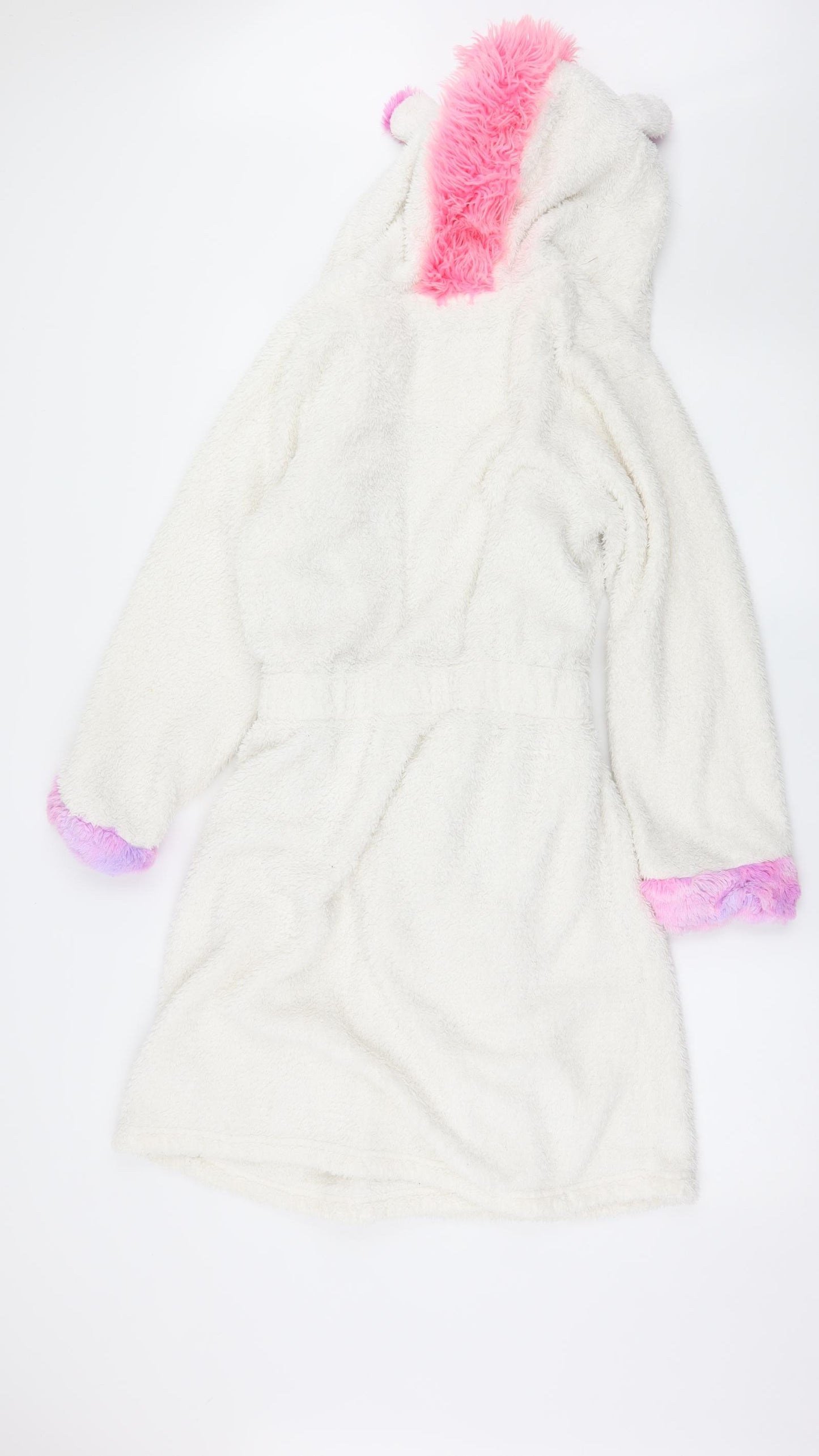 TU Girls White Solid Microfibre Top Robe Size 11-12 Years