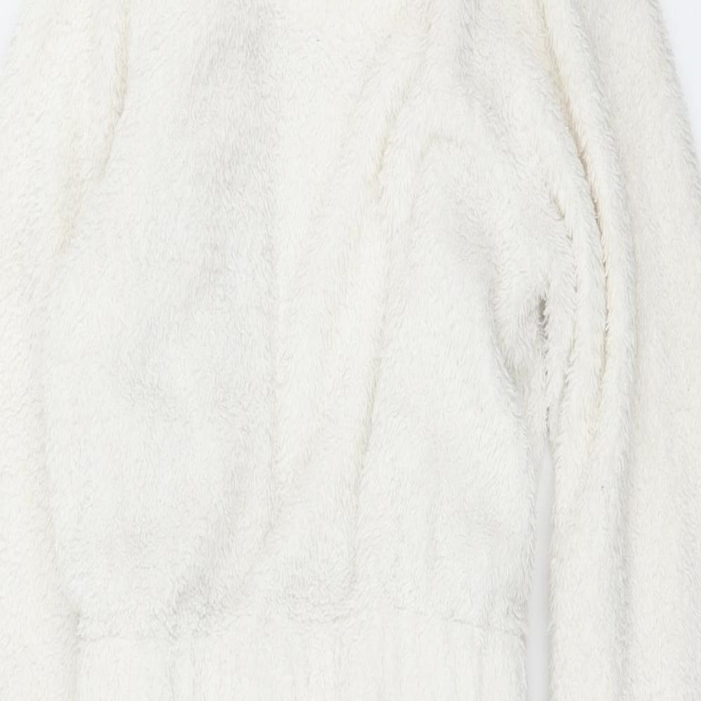 TU Girls White Solid Microfibre Top Robe Size 11-12 Years