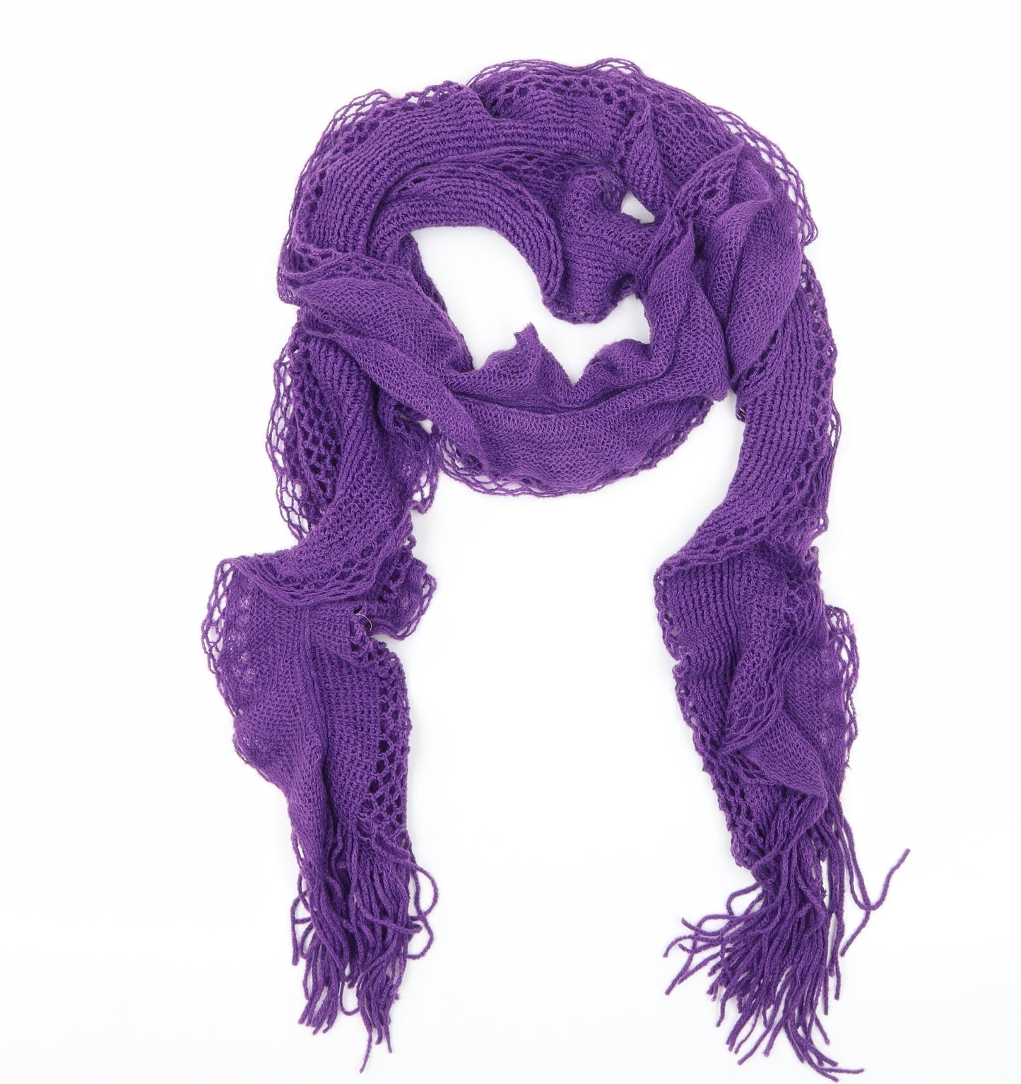 Preworn Womens Purple  Knit  Scarf