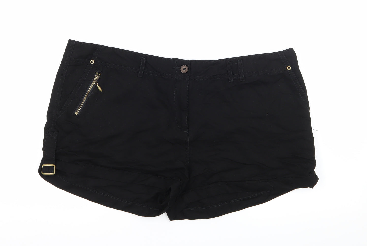 George Womens Black   Hot Pants Shorts Size 16