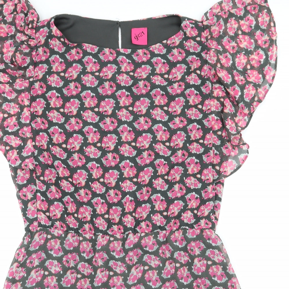 George Womens Pink Floral Chiffon A-Line  Size 12