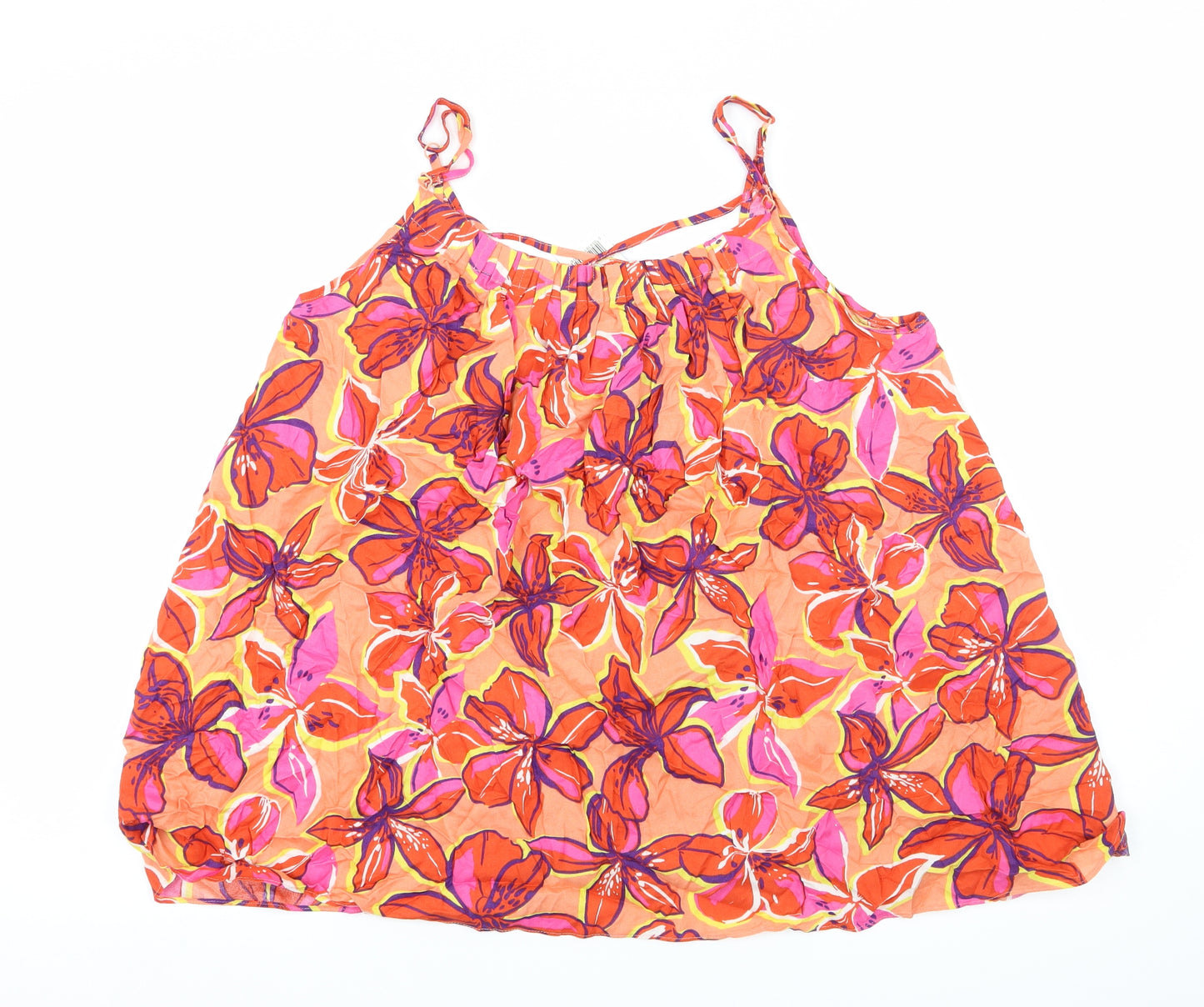 George Womens Orange Floral  Camisole Tank Size 16