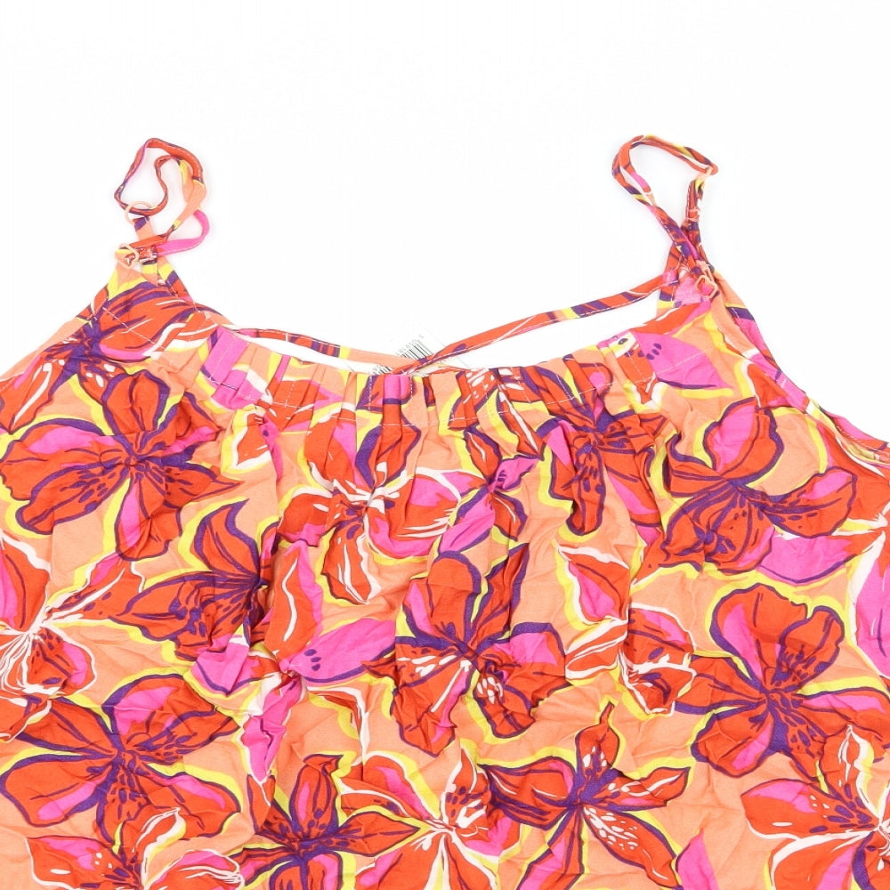 George Womens Orange Floral  Camisole Tank Size 16