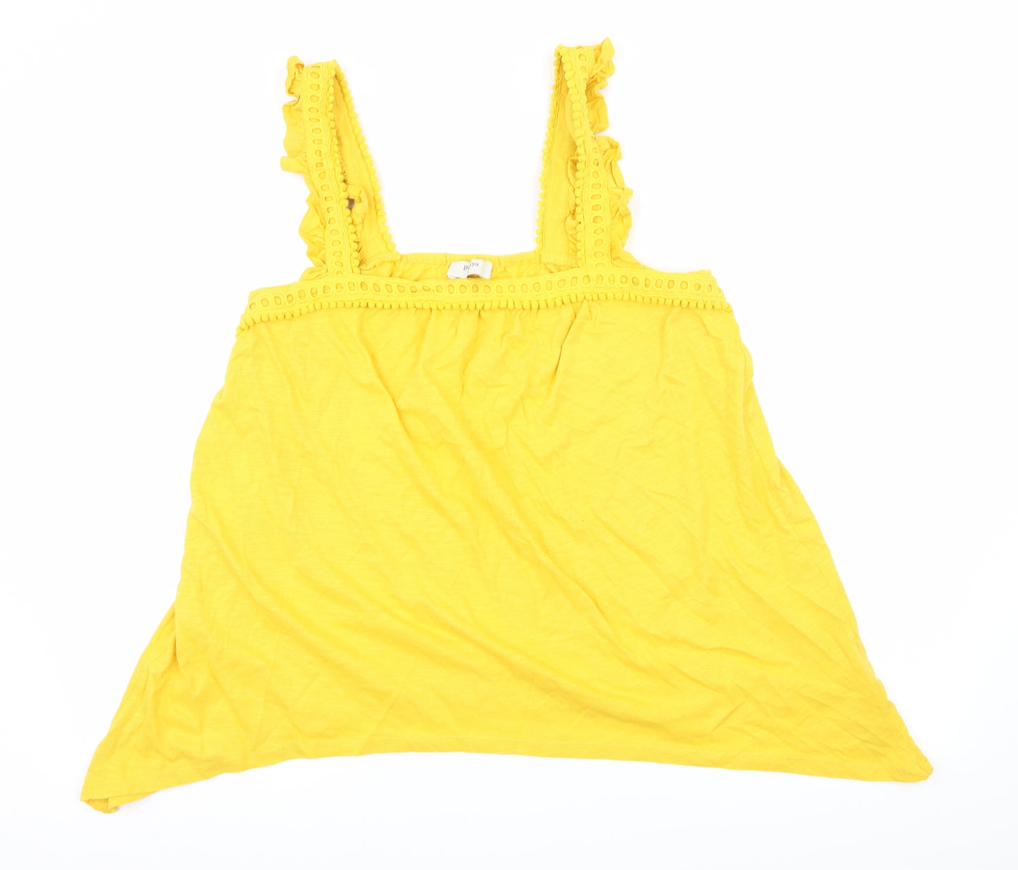 Papaya Womens Yellow  Jersey Basic Tank Size 16