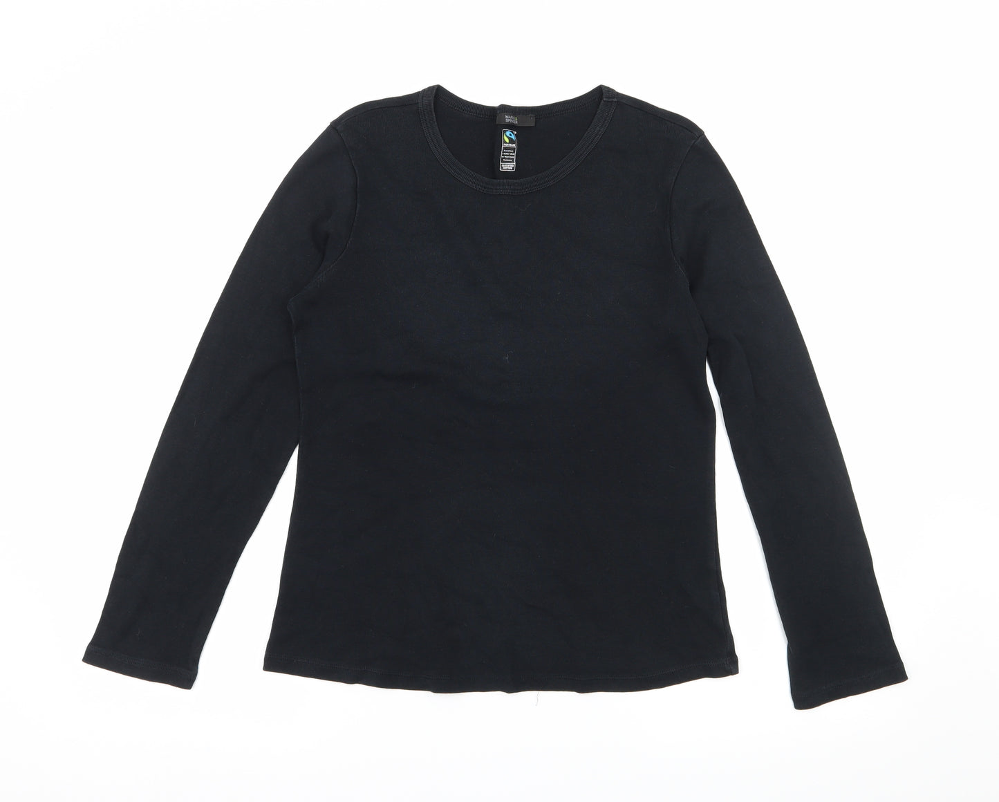 Marks and Spencer Womens Black  Jersey Basic T-Shirt Size 14